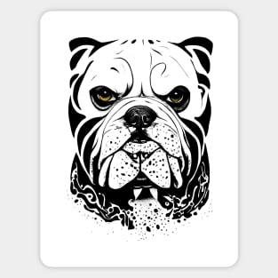 English Bulldog Pet Animal Nature Illustration Art Tattoo Sticker